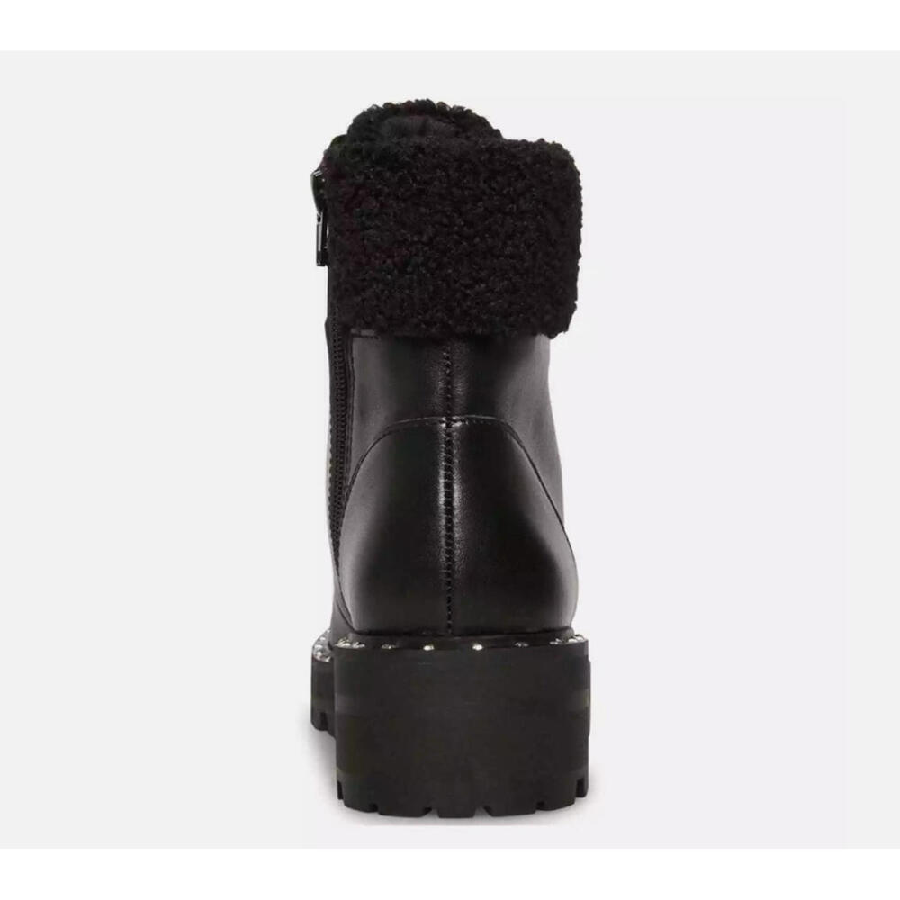 Steve Madden Receptive Faux Fur Lined Lace-Up Ankle Combat Boots 7M - Picture 3 of 4